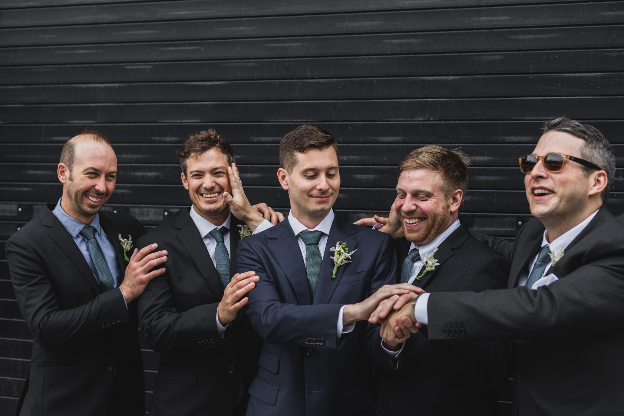 Groom and his best man.  Wedding in Williamsburg, Brooklyn