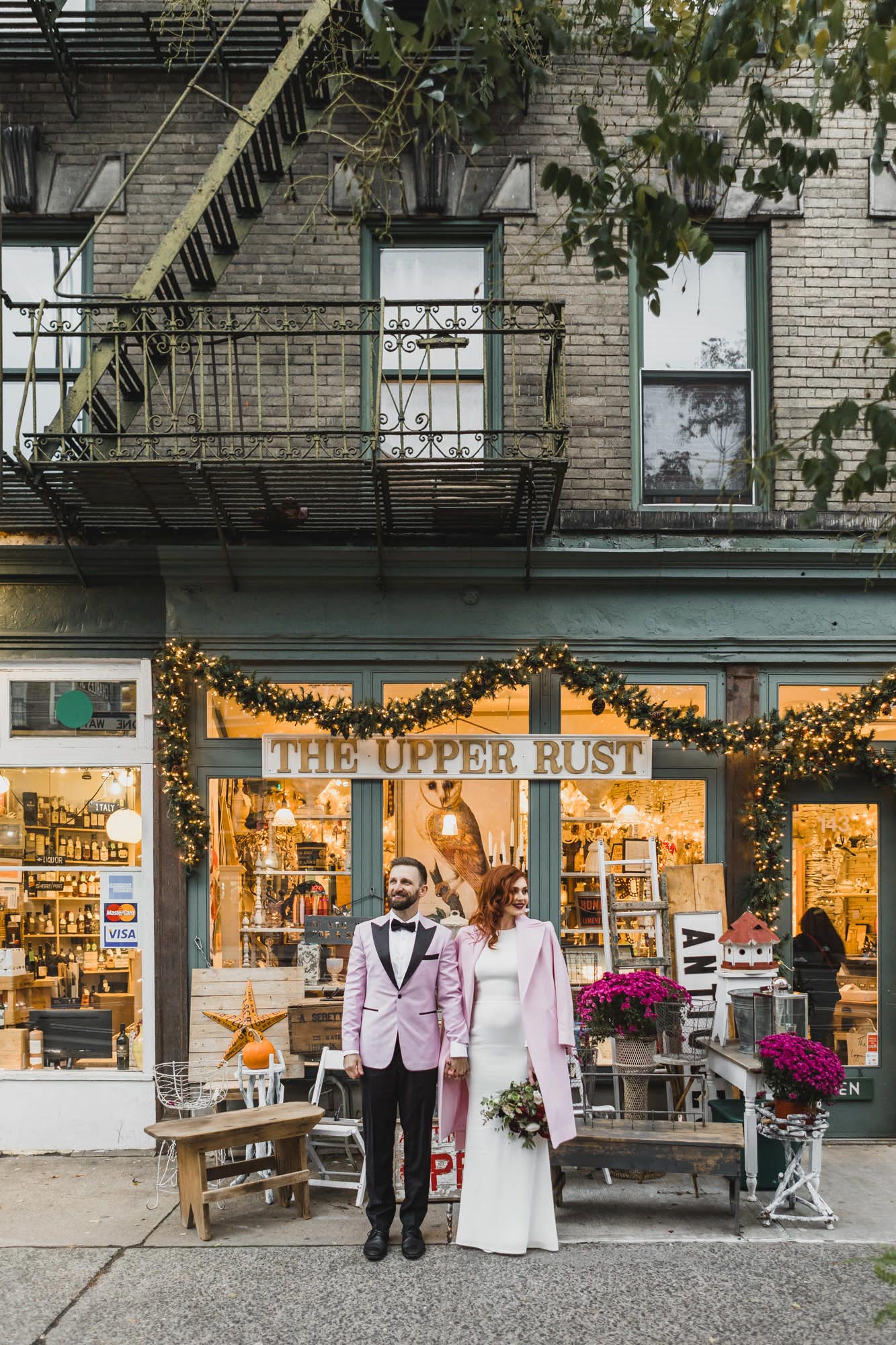 Aussie bride and groom in West Village on their elopement wedding day, Manhattan NY