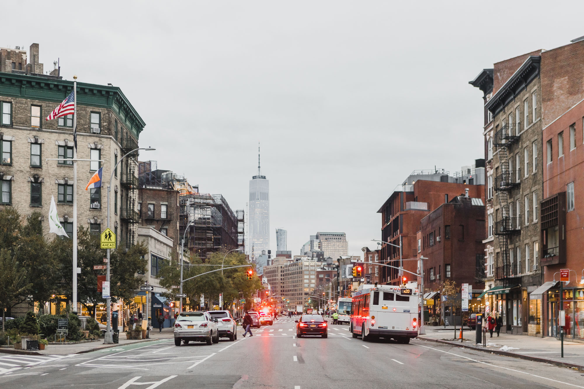 One World Trade Tower from West Village. Manhattan NY